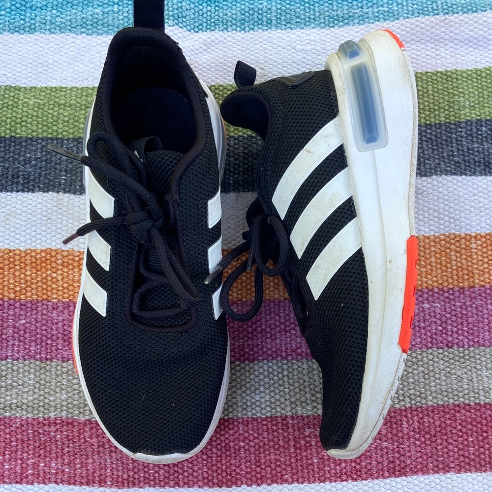 Adidas Boys Black and White Sneakers - barely worn